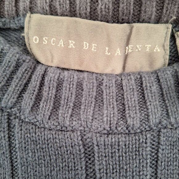 Oscar de la Renta  Knit Sweater, Blue‎ , XXL - Picture 3 of 6
